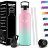 Mulbijeo Borraccia Termica 750 ML, Senza BPA, Bottiglia Termica, Sottovuoto a Doppia Parete, Borracce Termiche, 18/8 Acciaio Inox, Borraccia con Cannuccia, Termos per Palestra, Sport, Bici
