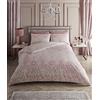 GC GAVENO CAVAILIA Copripiumino damascato, facile da pulire, in policotone, per letto singolo, con stampa, colore: rosa