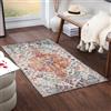 Livabliss LOU Tradizionale Vintage Rectangle Tappeto | Acqua, Bianco sporco, Blu | 80x150cm | Camera da Letto e Corridoio | Tessuto a Macchina Polipropilene