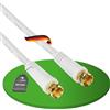 conecto Cavo antenna satellitare, cavo coassiale satellitare, 3 m, 4 schermature, connettore F, per HDTV, ricevitore, satelite, DAB, radio, bianco