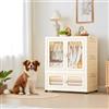 Niwugady Armadio portatile con doppie ante - Armadio pieghevole con ruote 103 x 75 x 38 cm - Cassettiera pieghevole in plastica con asta appendiabiti 1 sospensione + 1 portaoggetti, bianco