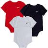 Nike 3Pk Swoosh Body per bimbi Obsidian 3 mesi
