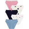 Petit Bateau Set di Mutandine per Bambini in Cotone Stampato a Cuori, Multicolore, 12 Anni