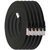 1aTTack.de Cat.7 cavo di rete piatto 10GB/s Slim Flat Cavi RJ45 Patch cavi di installazione nastro - compatibile CAT5 CAT6 CAT7 CAT 8 nero - 5 pezzi 2m