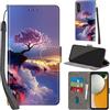 PHINIENLAND Cover per Samsung Galaxy A15 4G/5G PU Pelle Custodia Flip Montagna
