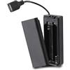 TECHZOCO Porta batterie con interruttore on/off, supporto batteria AA, scatola batteria, porta batterie, cavo USB femmina, tensione totale: 3 V (1,5 V per batteria), adatto per 2 batterie LR6 AA (FR6,