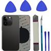 LiXiongBao Sostituzione del coperchio del vetro posteriore 15 Pro Max per iPhone 15 Pro Max Sostituzione del vetro posteriore posteriore da 6,7 '' con kit di strumenti di riparazione (Nero)