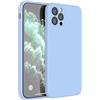 Mixroom - Cover Custodia Case per iPhone 12 Pro Max Protezione Copre Fotocamera in Silicone TPU Opaco con Bordi Piatti Colore Celeste