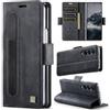 XKchatpt Custodia a portafoglio per Samsung Galaxy Z Fold 3, custodia in pelle PU con portapenne, custodia per telefono con [blocco RFID][3 porta carte] copertura protettiva antiurto (Nero)