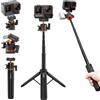 REYGEAK 55cm Treppiede Estensibile Selfie Stick per Insta360 X5/X4 Air/Ace Pro 2, con Scarpa Fredda e Adattatore a Sgancio Rapido per Montaggio Insta360