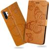 DENDICO Cover per Galaxy Note 10 Plus/Galaxy Note 10 Plus 5G, Portafoglio Custodia in PU Pelle per Samsung Galaxy Note 10 Plus / 5G, Antiurto Cover a Libro con Slot per Carte, Giallo