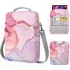 MoKo 9-11 pollici Tablet Sleeve Borsa Maniglia Custodia da trasporto con tracolla Adatto a 11 pollici iPad Air M3, iPad A16 2025, Pro 11, i-Pad 10/9/8/7th Gen, Tab S8/S9 11, Rosa nuvoloso
