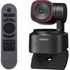 OBSBOT Tiny 2 Lite - Webcam 4K & Telecomando Remote Control,PTZ in Streaming con Sensore 1/2", Tracking AI, Controllo dei Gesti, 60 FPS, HDR, Microfoni, Funziona con Conferenze, Riunioni Zoom