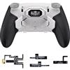 eXtremeRate BEYOND Remap Kit per ps5 Edge Controller, Display OLED, Cover Grip Ergonomici, 4 Palette Tasti Posteriori Rimappabili, Paddle Accessori per ps5 Edge Joystick, Bianco&Nero