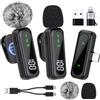 AXFEE 2 Pack Microfono Lavalier Wireless per iPhone Android iPad, Mini Microfono, Magnetica Lavalier, 65FT Range, Microfono Wireless per Registrazione Video Streaming Podcast Vlogging Youtube Tiktok