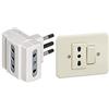 BTicino S3603D Presa Tripla, Bianco + 1216N Serie Domino Deviatore, Presa Bipasso, 6 A, 3500 W, Avorio