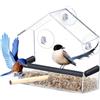 DeJivsin Mangiatoia per uccelli, Mangiatoia trasparente per Bird Feeder, con Ventose, Finestra per Iccelli, Mangiatoia per Uccelli per Uccelli Selvatici