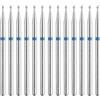 sourcing map 13 punte diamantate da 120-140 con testa a sfera da 1 mm, gambo da 2,35 mm, lunghezza 1 mm, punte rotanti per pietra, ceramica, vetro, smerigliatura, lucidatura