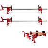 BONJUME Set Di 6 Morsetti Per Tubi Da 3/4, 4 Morsetti A Sgancio Rapido con 2 Tubi In Acciaio Da 60 cm per Lavorazioni Di Falegnameria Fascette Stringitubo Per La Lavorazione Del Legno