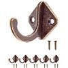 Fuxxer 5 ganci antichi, ganci per guardaroba, in ottone bronzo, stile vintage, rombo