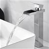 XWIHTR rubinetto a cascata per bagno, miscelatore per bagno in acciaio inox e ottone, risparmio idrico, rubinetto per lavabo, bocca calda e fredda, rubinetto monocomando per lavabo (cromo-h)