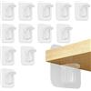 REEKNOKOL 12 pezzi pioli di supporto per mensole, staffe di supporto per mensole autoadesive staffe di supporto per mensole a forma di L trasparenti per mensole per mobili, librerie, armadietti (7 x 7 cm)