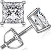 Miaofu Orecchini Quadrati,Orecchini Quadrati Uomo,Orecchini Donna Uomo,Orecchini Diamanti Quadrati argento,Orecchini Zirconi Quadrati Argento,Diamante Orecchino Uomo Quadrati,Quadrati Orecchini con Zirconi