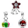 PHCLASY Strange 3 pezzi Charm Pendente Perla per Europa Bracciale Perla Charms per le Signore