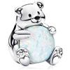 MSPOVOF Orso polare Charm,S925 Charms in argento sterling, perlina per bracciali e collane, per Natale Compleanno donne gioielli regalo