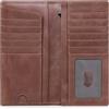 VISOUL Portafoglio Lungo in Vera Pelle con Copertina per Libretto Degli Assegni per Uomo, Bifold Portafoglio Alto per Contanti e Carte di Credito con Blocco RFID-Marrone