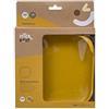Interbaby Piatto piano in silicone ocra con ventosa per bambini