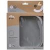 Interbaby Piatto piano in silicone grigio con ventosa per bambini