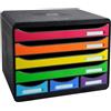 Exacompta 307798D Cassettiere, Nero/Arlecchino, 27 x 35.5 x 27.1
