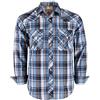 Coevals Club Camicia da Uomo con Bottoni a Pressione, Tinta Unita, a Quadretti, vestibilità Normale, a Maniche Lunghe, per Il Tempo Libero, da Lavoro, da Stirare, 10# Bianco Blu A Scacchi, XL