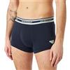 Emporio Armani Stretch Cotton Shiny Logoband Trunk, Boxer Uomo, Blu (Marine), L