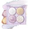 BelleFlair Palette Ombretti Glitter con Duochrome Olografico Metallico Brillante, Ombretto Cremoso Cangiante per Trucco Occhi Scintillante
