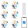 Arotelicht 6er Faretti da incasso a LED, RGBW, 7W, 230V, dimmerabili Luci da incasso, faretti da incasso in rete Bluetooth con telecomando per soggiorno, camera da letto, cucina, KTV, bar