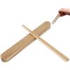 Tissting Porta Bacchette Legno, Custodia Portatile Estraibile per Stoviglie Riutilizzabili con Design Naturale, Ideale per Picnic Viaggio Ufficio Casa Campeggio