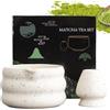 BAIFULAI Ciotola Matcha In 2 Pezzi Con Porta Frusta E Beccuccio, Set Da Tè Giapponese, Accessorio Per Cerimonia Matcha, Bianco, 500 Millilitri