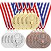 Hianjoo 12 PCS Medaglie Premiazioni Metallo Medaglie per Bambini Oro, Argento, Bronzo in Lega di Zinco per Concorsi Sportivi Calcio Pallacanestro Tennis Festa Regalo Ortografia Api Medaglia Bambini