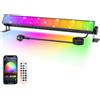Indmird Faretto LED RGB 30W, Faretti Led Rgb esterno con Telecomando 2.4G e APP Bluetooth IP66 Impermeabile Faro Led Esterno per Festa Giardino Patio Prato Halloween