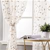 MIULEE Voile Tenda Finestra con Occhielli Tenda a Pannello Tende a Vela Trasparente per Soggiorno e Camera da Letto 2 Pezzo Set 140X245 cm Foglie Marroni
