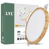 LVL Faretto da incasso a LED, piatto, 230 V, 8 W, non dimmerabile, 3000 K/4000 K/6000 K, diametro foro 50 - 110 mm, per bagno, cucina (venature del legno, 1 pezzo)