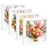 JMIATRY Set di 4 cornici 3D da riempire, 20 x 20 cm, colore bianco, per fiori, medaglie, foto