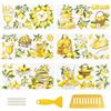 WANDIC 6 Fogli di Adesivi trasferibili per mobili, Motivo Giallo Limone, Impermeabili, per Avvolgere Tazze e finestre, 15 x 30 cm