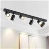 ZMH Plafoniera Faretto da soffitto nero: Faretti da soffitto GU10 6 lampadine, Faretti da soffitto orientabili a 330°, Lampada da corridoio moderna, Faretto da parete, senza lampadina