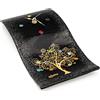 Sospiri Venezia Orologio da Parete Vetro Murano Meccanismo Silenzioso Decorato Murrine e Foglia Oro Idea Regalo Realizzato a Mano Made Italy (Nero 16x30 cm)