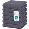 Moosfor strofinacci 100% cotone, set da 6 pezzi 32 x 72 cm, morbidi strofinacci per la cucina, assorbenti, spessi, strofinacci di qualità premium, strofinacci per piatti, panni da cucina, grigio scuro