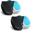 EcoNour Cuscino per Coccige in Memory Foam | Sollievo da Dolore Sciatico e Coccige | Cuscino Ortopedico Ergonomico Antiscivolo in Gel per Sedia da Ufficio | Confezione da 2