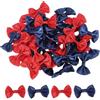 QUARKZMAN 50Pz Fiocchetti Rosso e Blu Scuro 1.5 x 1 Mini Fiocco di Nastro Raso Multicolori Piccoli per Cucito DIY Scrapbooking Regalo Presente Decorazione Casa Natalizi